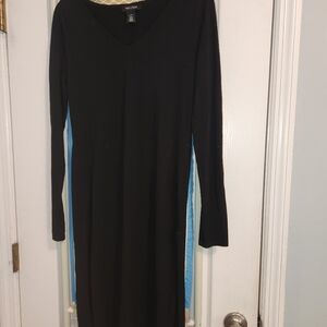 White house black market Black Long Sleeve Dress v neck.